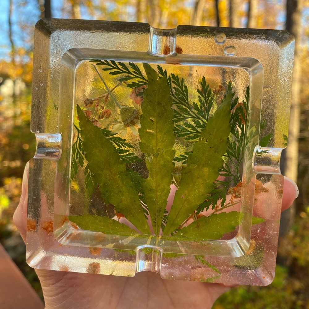 Handmade resin cannabis ashtray